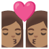 👩🏽‍❤️‍💋‍👩🏽 kiss: woman, woman, medium skin tone display on Google